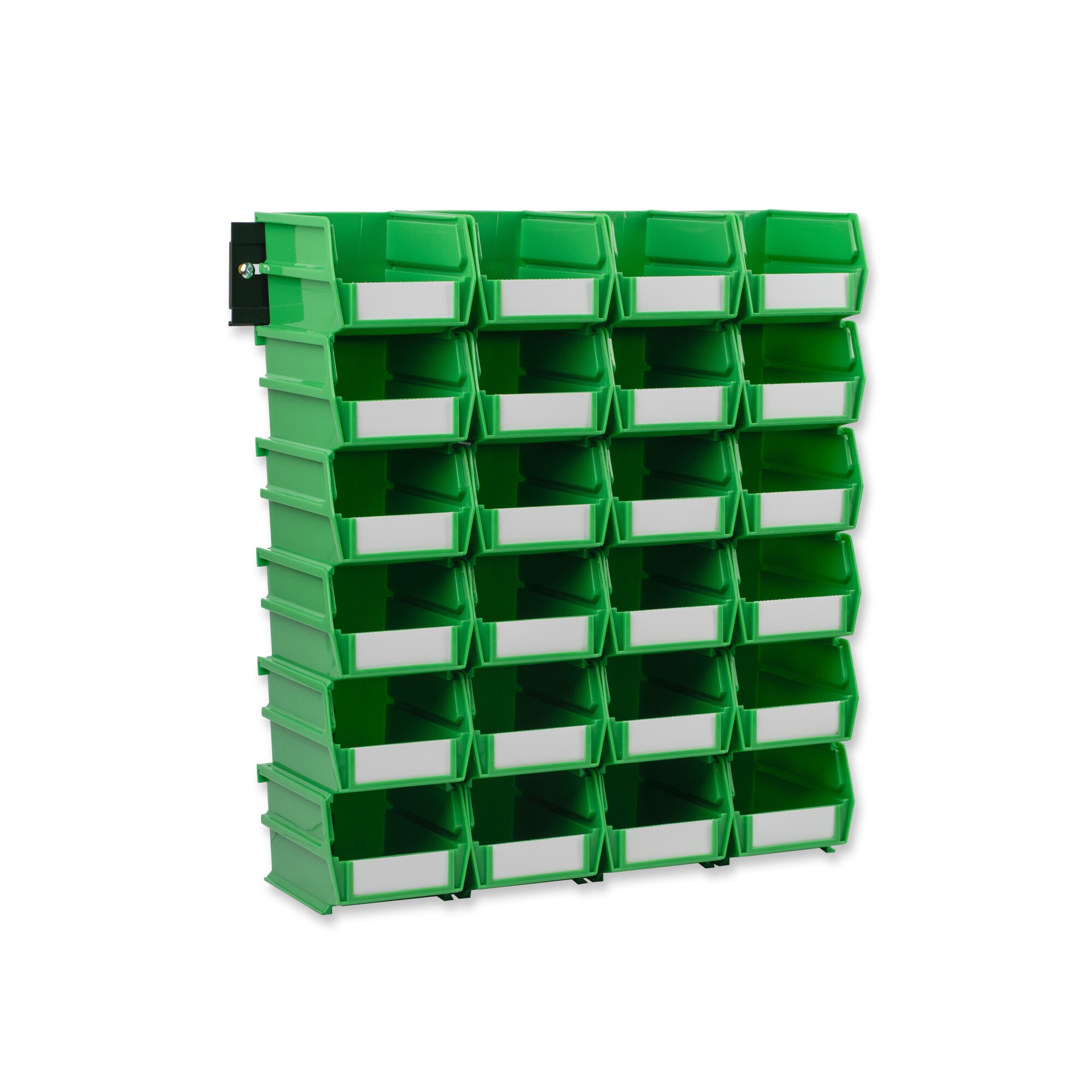Triton Products, LocBin Hanging and interlocking Bins, Height 3 in, Width 4.125 in, Bins Included (qty.) 24 Model# 3-210GRNWS
